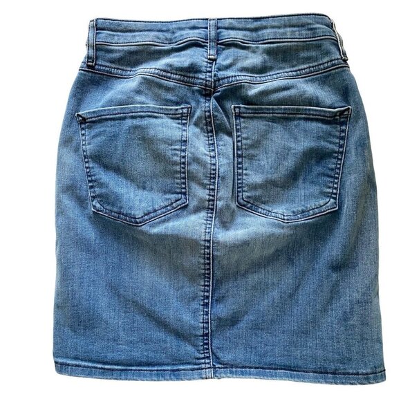 Express Denim Jean Mini Skirt Stretch High Rise Size with Buttons Size 00 - Picture 3 of 7